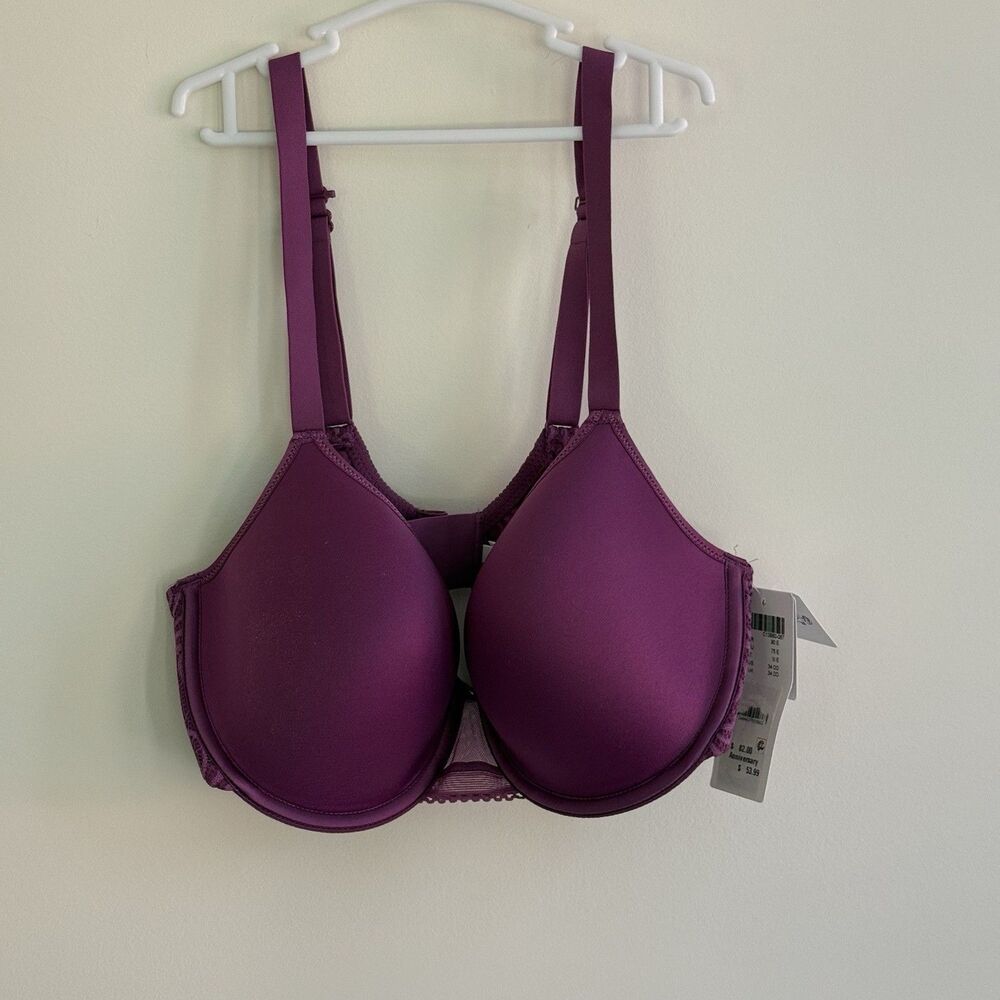 Chantelle Ultra Comfort Underwire Bra Womens 34DD Purple Padded New